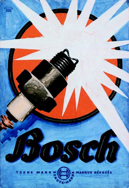 Рекламный плакат для свечей зажигания, 1928 год