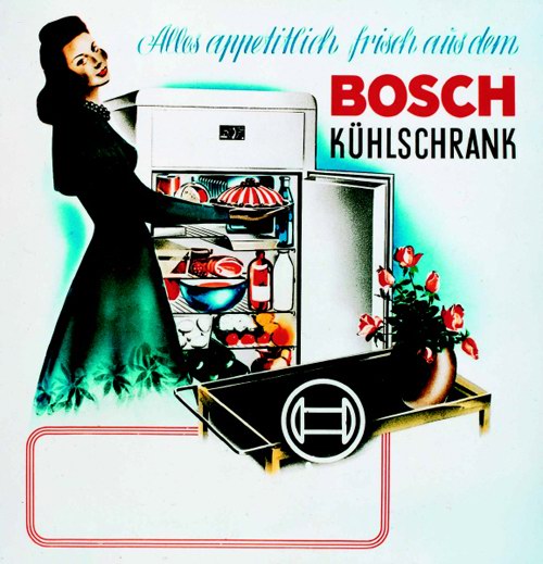 Рекламный плакат холодильников Bosch, 1952 год
