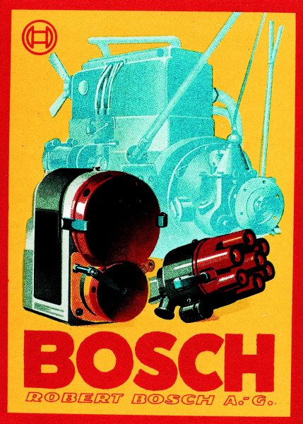 Рекламный плакат автомобильной техники Bosch, 1931 год