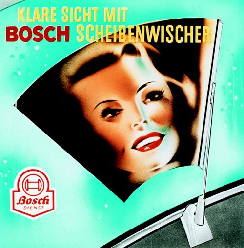 Рекламный плакат стеклоочистителей Bosch, 1954 год