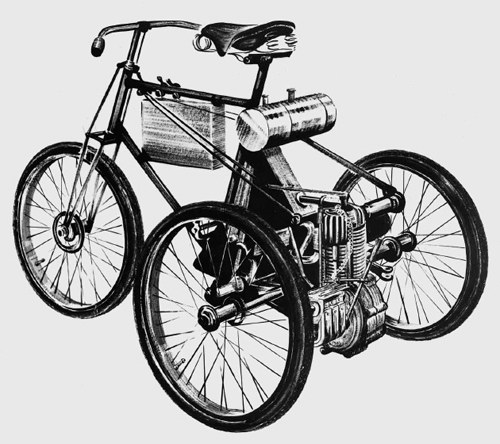 Трицикл De Dion Bouton оборудованный магнето фирмы Bosch, 1897 год
